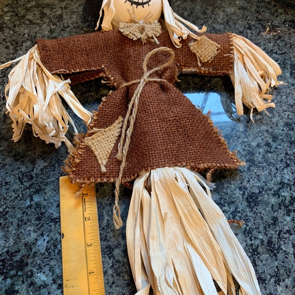 Trio of Scarecrow Candy Dish, Hanging Scarecrow & Standing Scarecrow Decorations - Picture 6 of 8